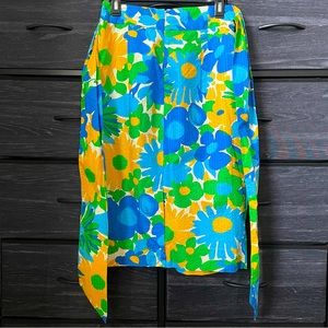 J.CREW Pin Tucked Lined Puckered Morning Floral Midi Tie Skirt Spring Size 2